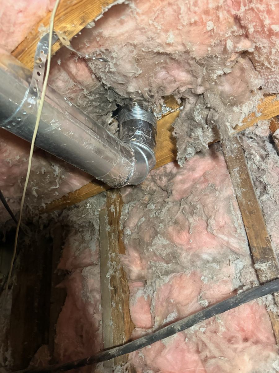 Ductwork running through a crawlspace
