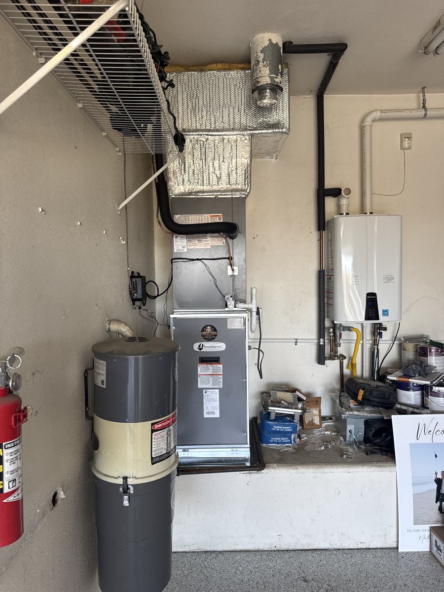 Furnace and air handler replacement in an Escondido garage
