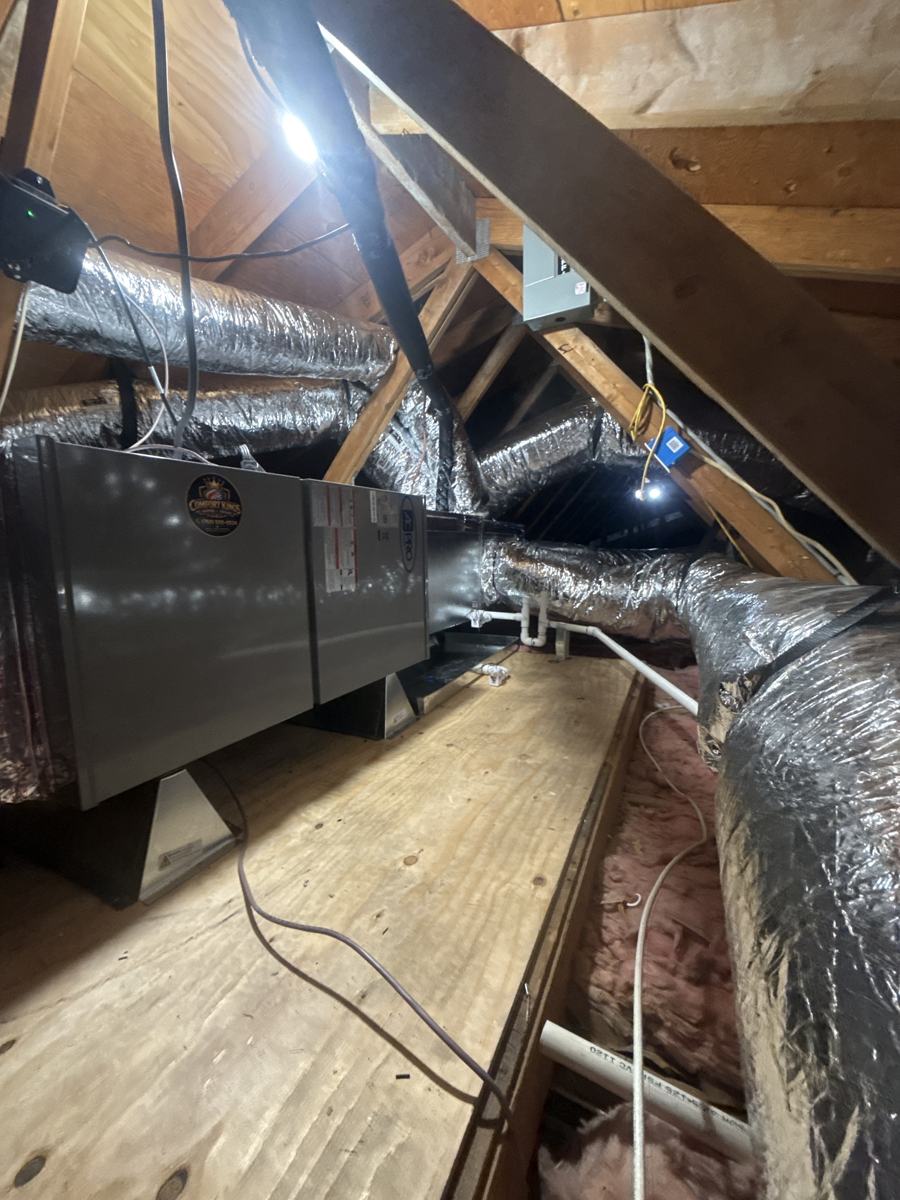 Replacement system installed in an Escondido attic