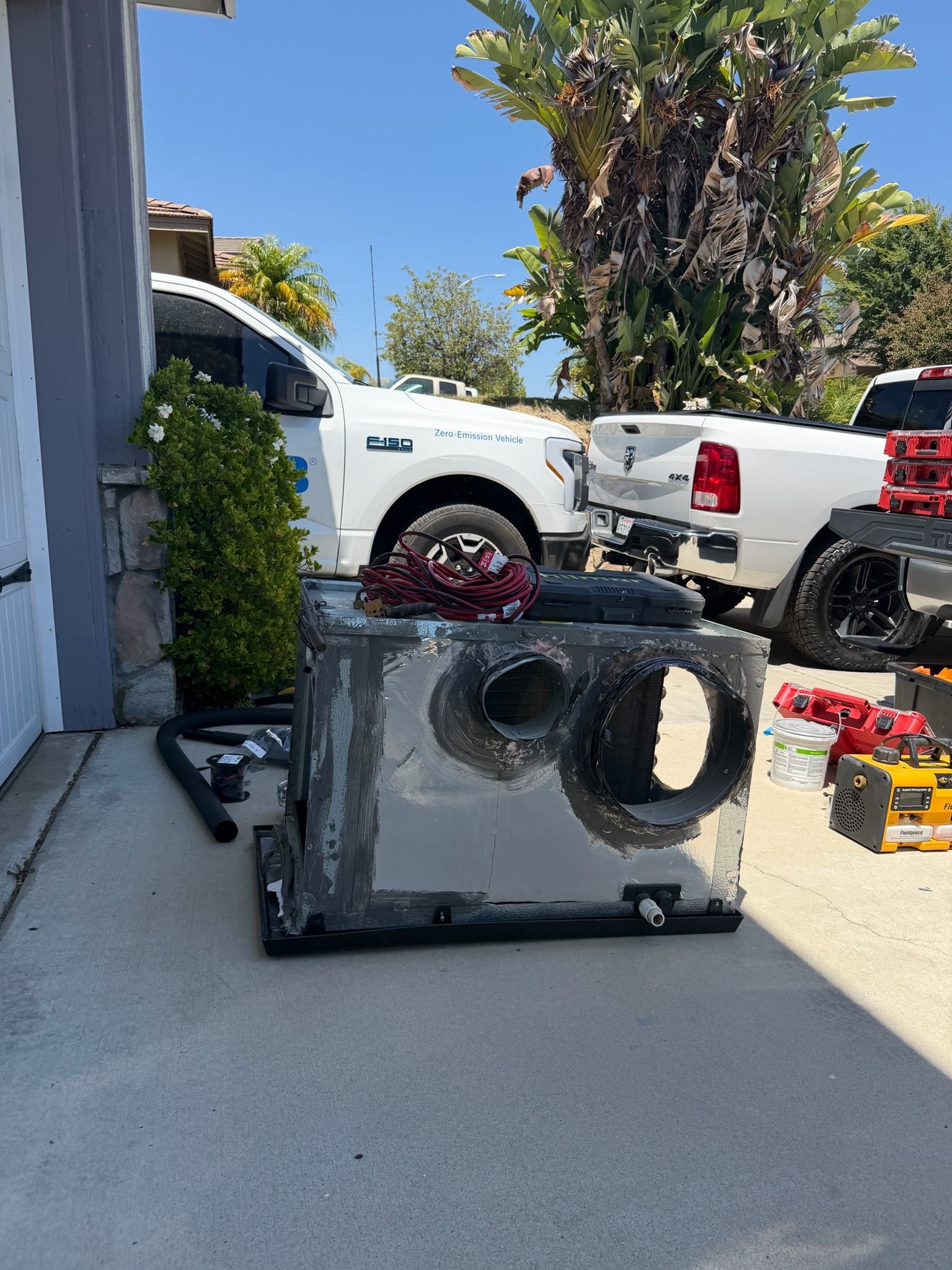Old equipment removed and staged for haul-away