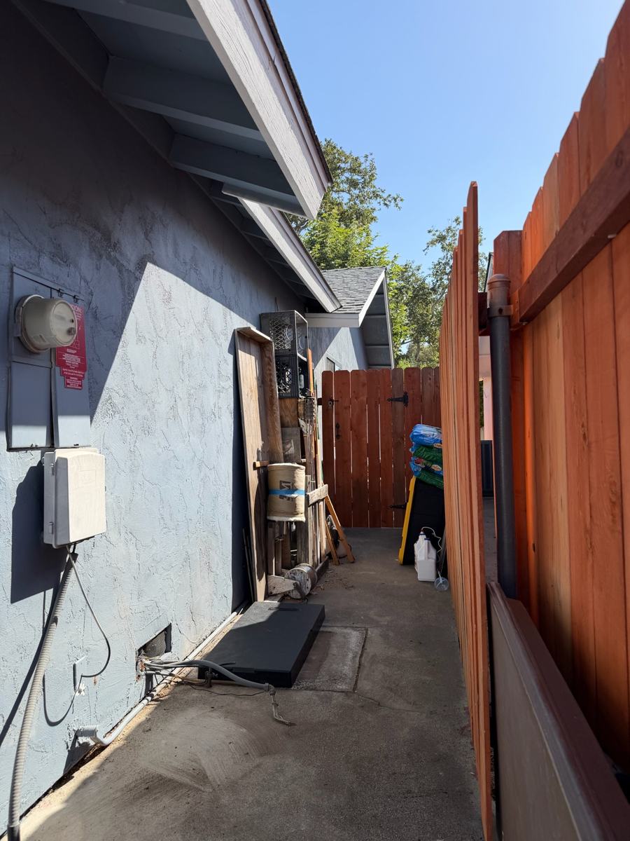 System replacement in progress in a Poway side yard