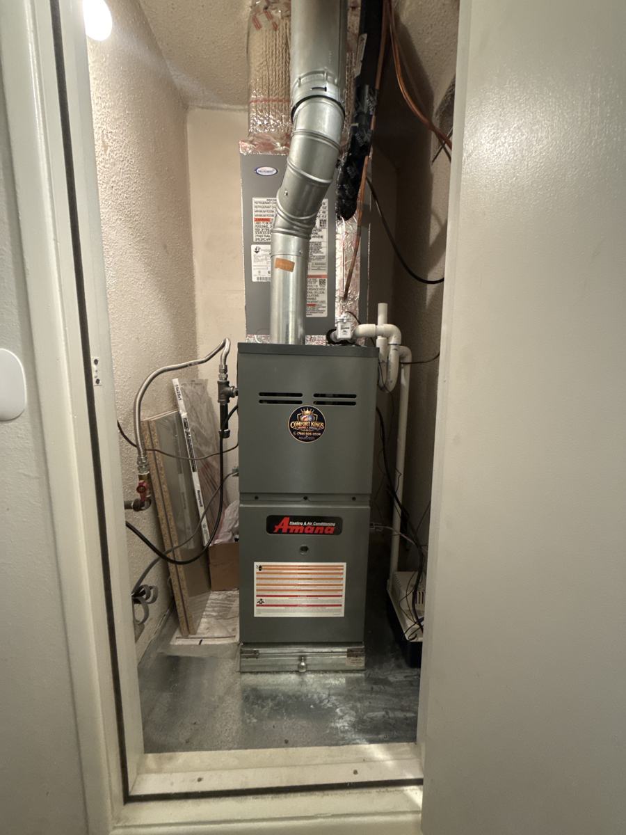 New furnace installed in a hallway closet in Vista